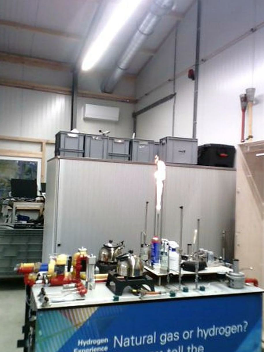 Test set up natural gas hydrogen flares