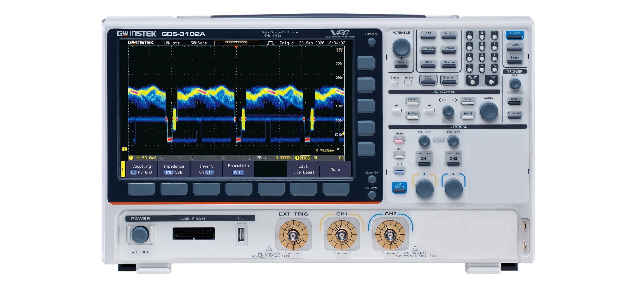 GW Instek GDS-3000A Vista Frontale