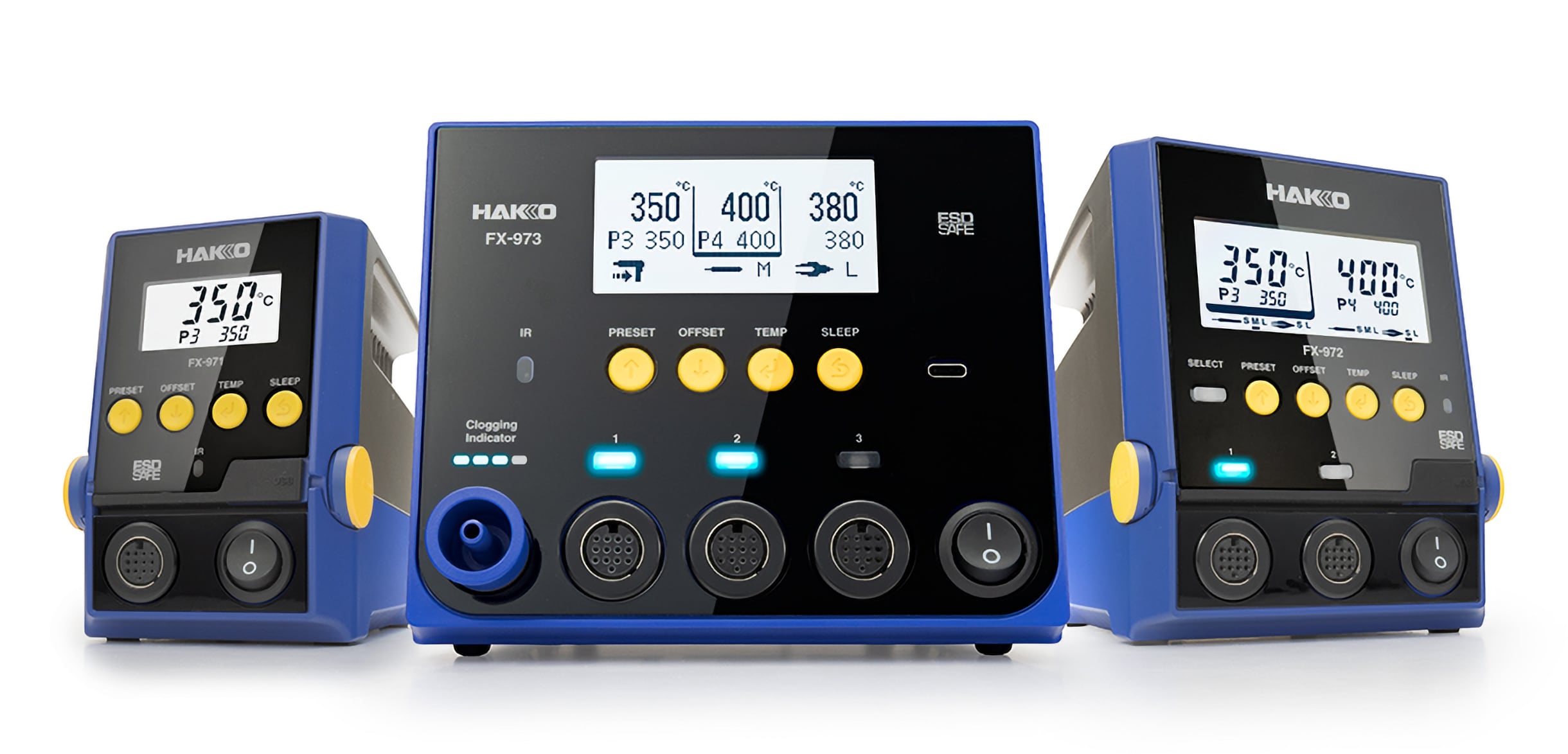 Hakko FX-973 - Comparison between the three models