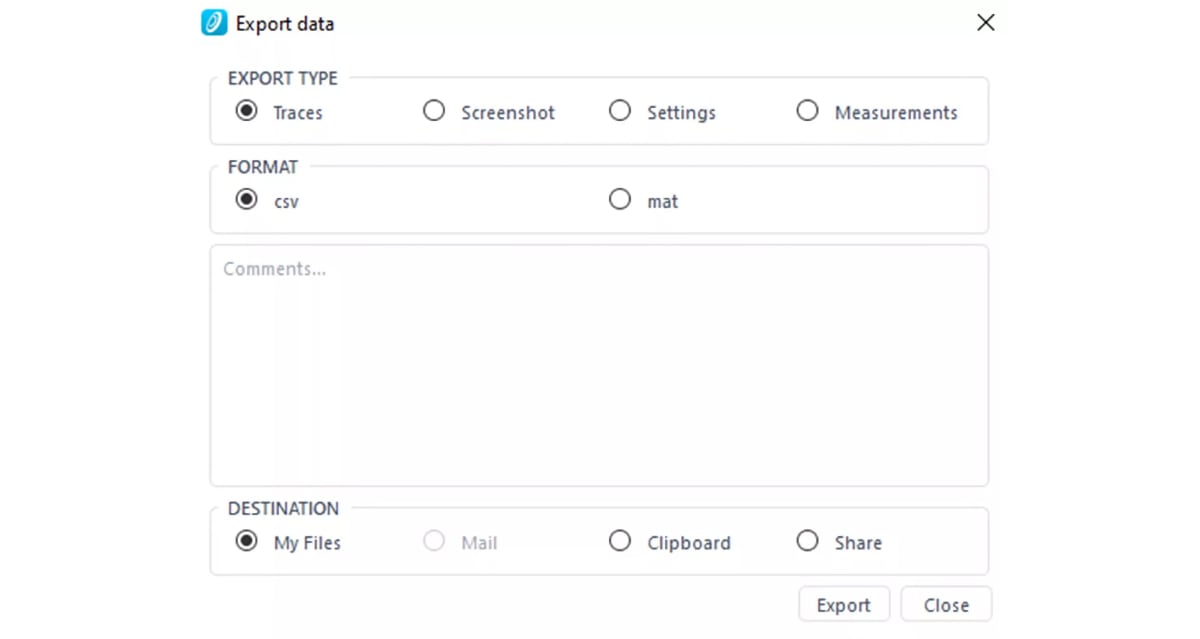 Export data in multiple formats with a single click