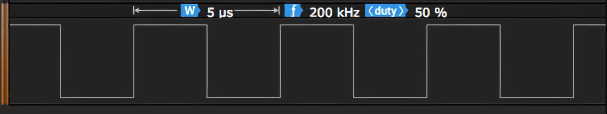 Measuring period, frequency, and duty cycle of a square wave