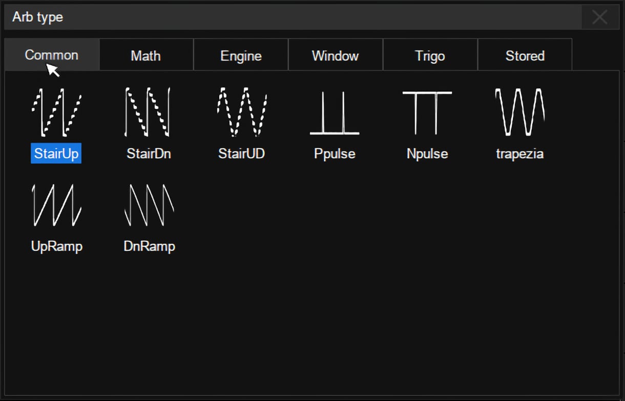 Builit-in 50 MHz Function/Arbitrary Waveform Generator